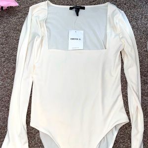 White Forever21 bodysuit